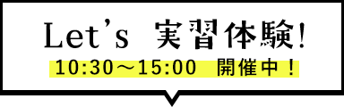 Let’s 実習授業!10:30〜15:30 土日開催中！